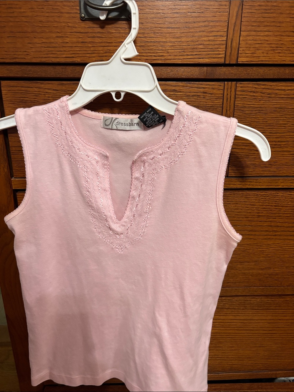 Ladies sleeveless embroidered top